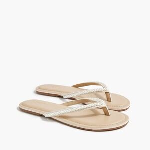 Women's J. CREW Pearl Easy Summer Slip-Flops Dusty Ivory Slip On Size 8
